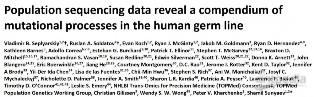 ​Science | 群体测序数据揭示人类生殖细胞突变新分类